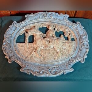 Vintage Ornate Oval Relief Wall Plaque